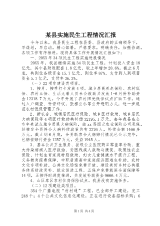 2024年县实施民生工程情况汇报