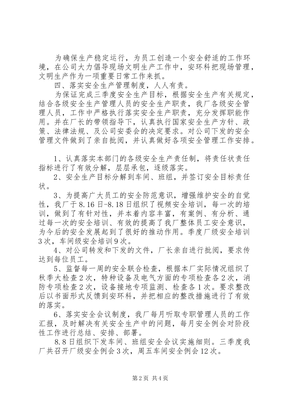 2024年厂部安全生产工作总结_第2页