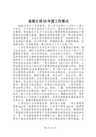 2024年县统计局年度工作要点