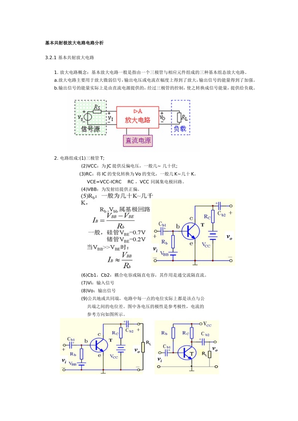 基本共射极放大电路电路分析_第1页