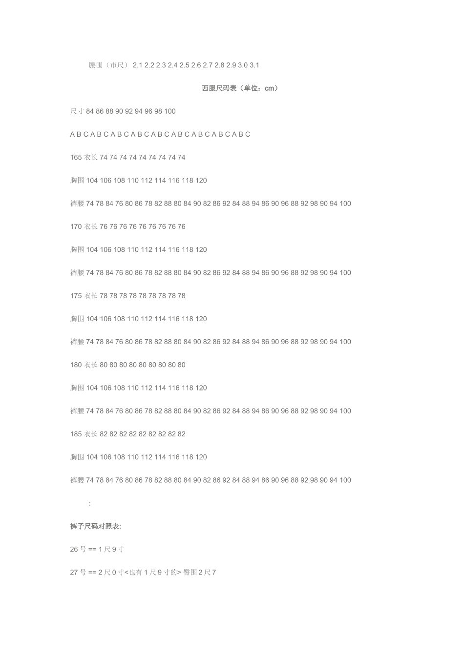 国家标准服装尺寸表_第3页