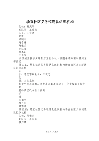 2024年场直社区义务巡逻队组织机构