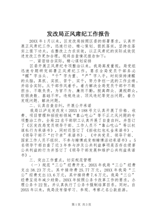 2024年发改局正风肃纪工作报告