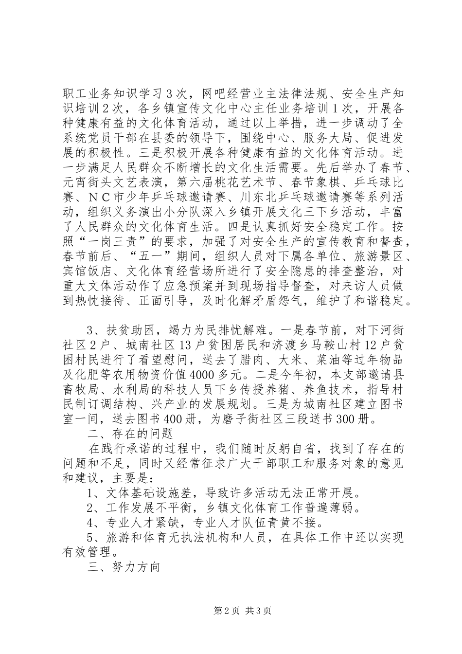 2024年县文化体育旅游局年度三满意活动半年自评工作总结_第2页