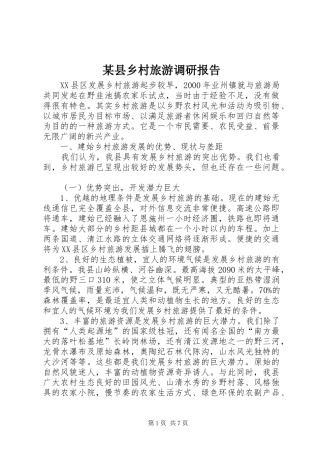 2024年县乡村旅游调研报告