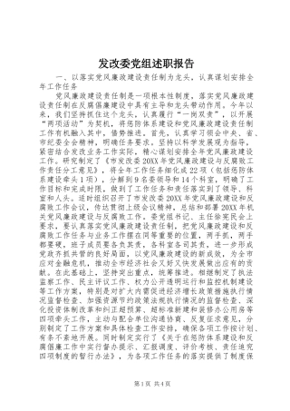 2024年发改委党组述职报告