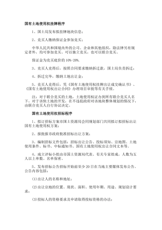 国有土地使用权挂牌程序