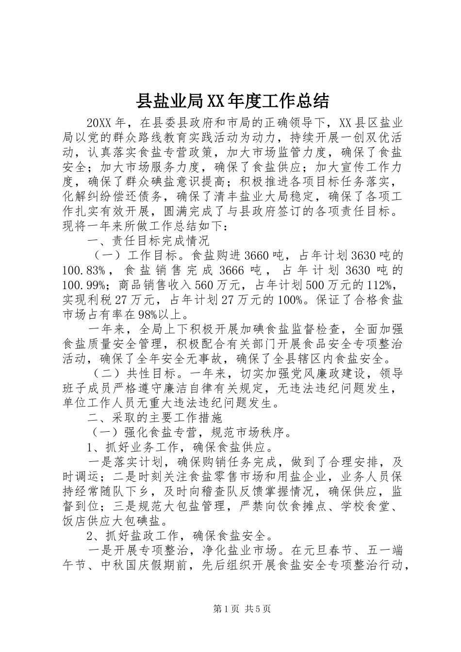 2024年县盐业局年度工作总结_第1页