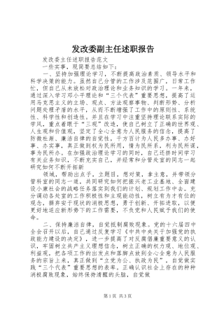 2024年发改委副主任述职报告