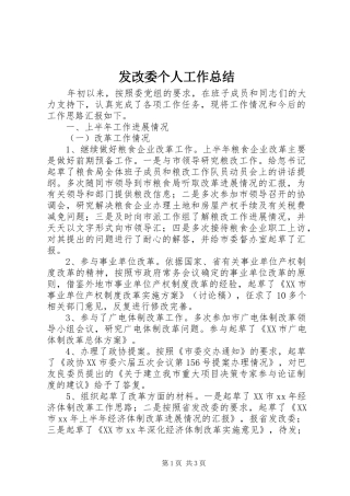 2024年发改委个人工作总结