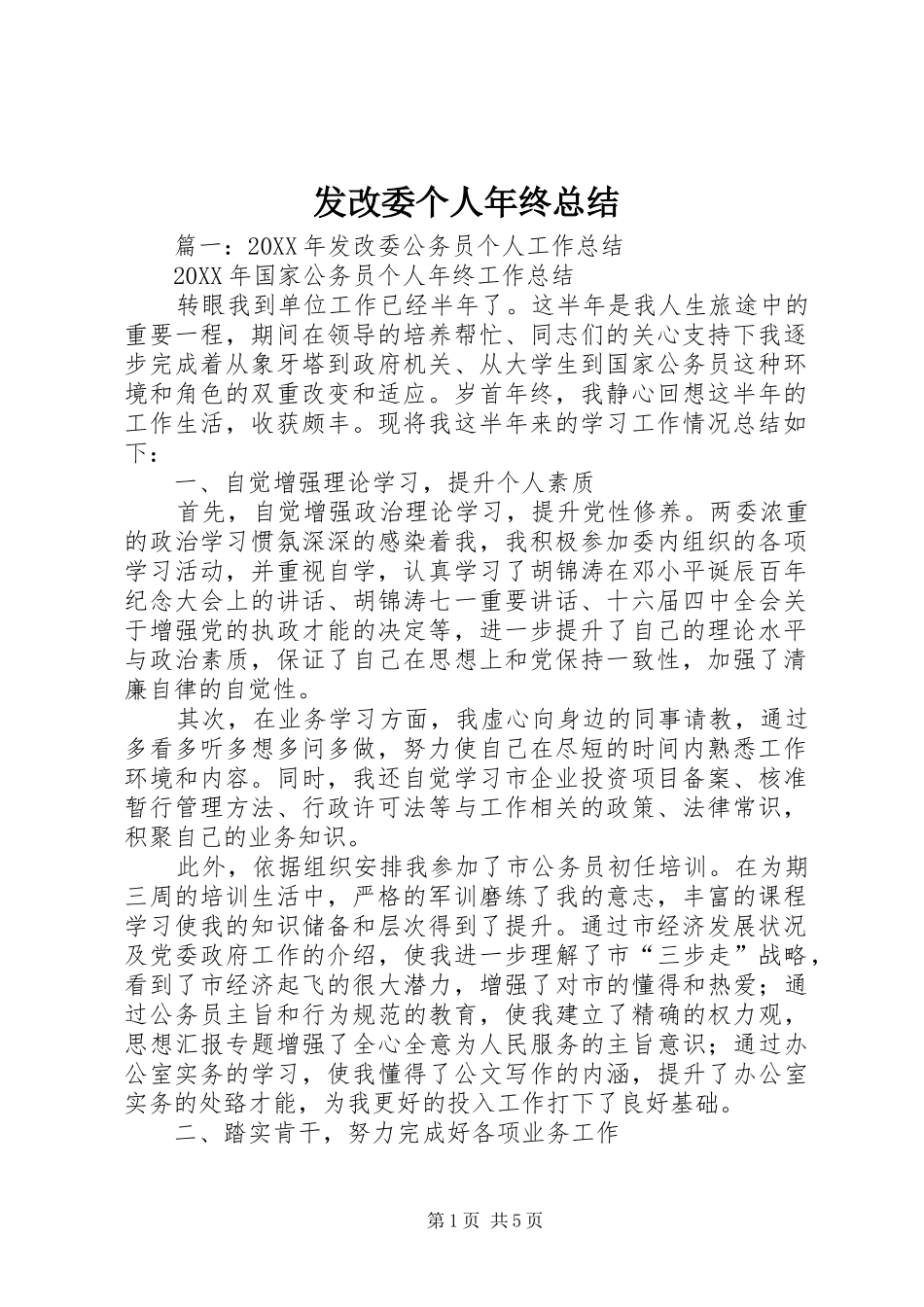 2024年发改委个人年终总结_第1页