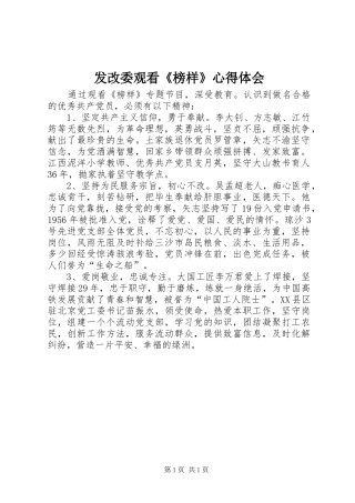 2024年发改委观看榜样心得体会