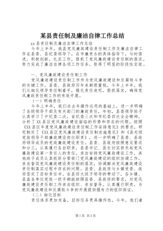 2024年县责任制及廉洁自律工作总结