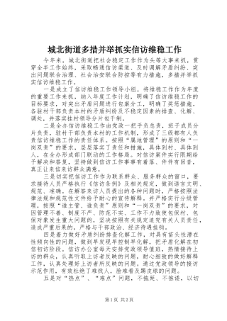 2024年城北街道多措并举抓实信访维稳工作