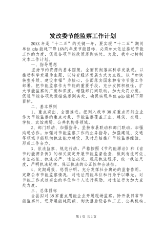 2024年发改委节能监察工作计划