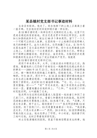 2024年县镇村党支部书记事迹材料