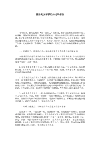 基层党支部书记的述职报告-总结报告模板
