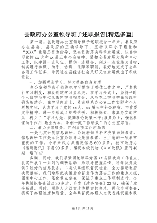 2024年县政府办公室领导班子述职报告多篇