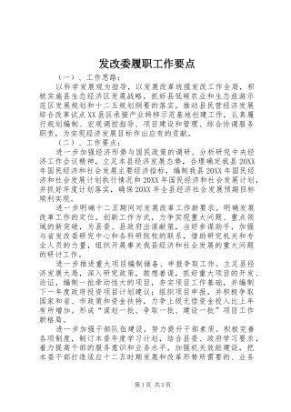 2024年发改委履职工作要点