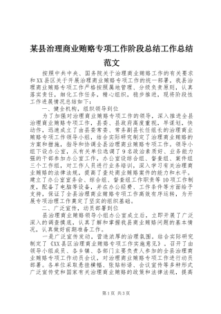 2024年县治理商业贿赂专项工作阶段总结工作总结范文