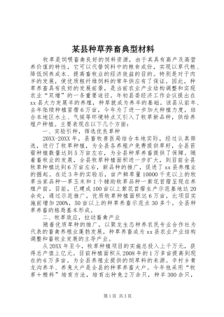 2024年县种草养畜典型材料