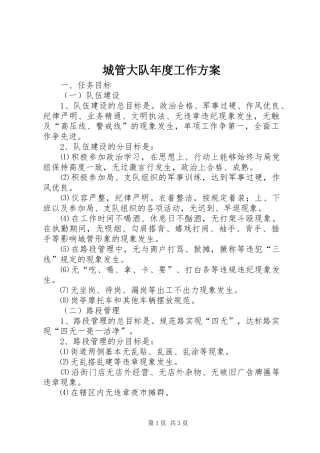 2024年城管大队年度工作方案