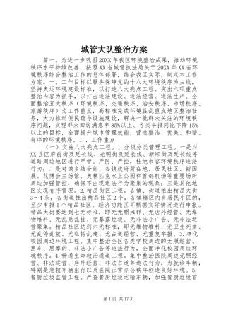 2024年城管大队整治方案