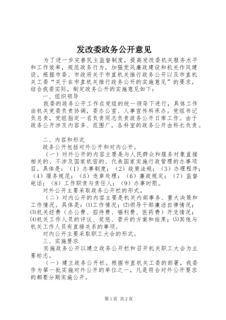 2024年发改委政务公开意见
