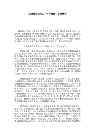 基层检察长落实＂两个责任”心得体会-心得体会模板
