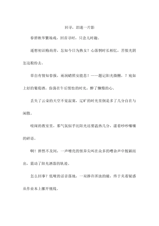 回寻泪迷一片影-作文