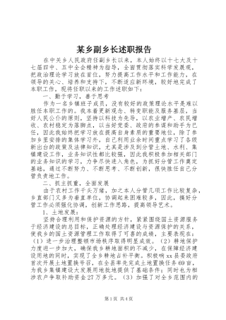 2024年乡副乡长述职报告