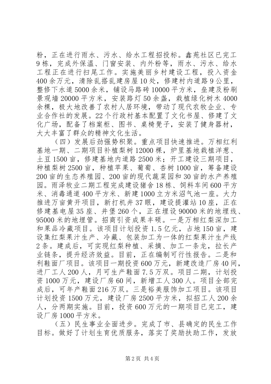 2024年乡工作总结及工作谋划_第2页