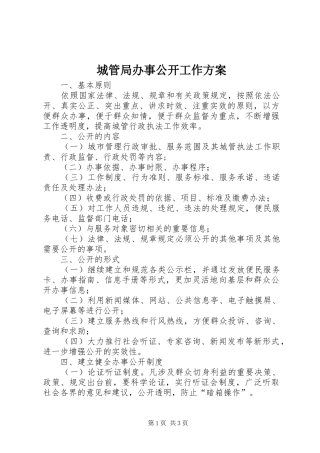2024年城管局办事公开工作方案