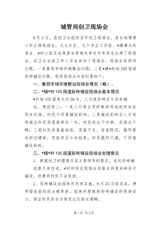 2024年城管局创卫现场会 