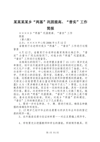 2024年乡两基巩固提高普实工作简报