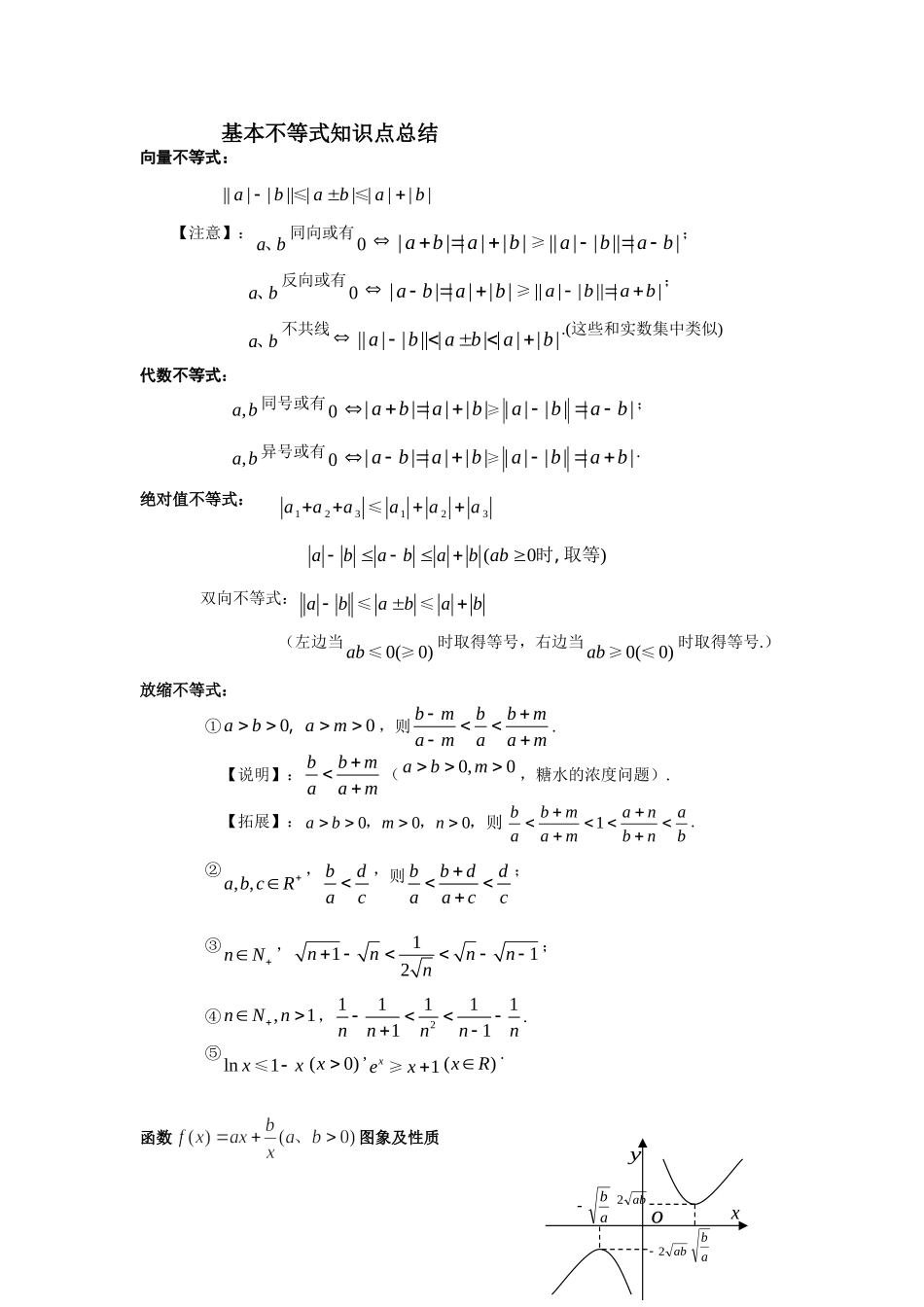 基本不等式知识点归纳_第1页