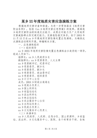 2024年乡年度地质灾害应急演练方案