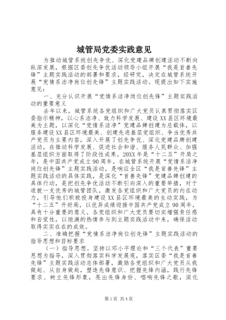 2024年城管局党委实践意见