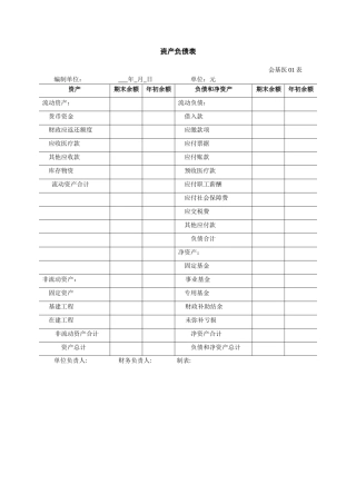 基层医疗卫生机构财务报表