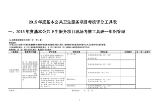 基本公共卫生考核评分工具表