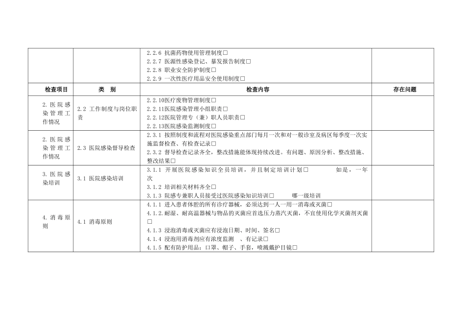 基层医院感染管理督导检查表_第2页