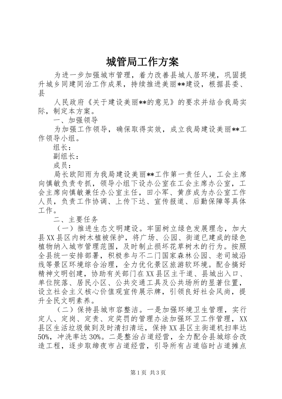 2024年城管局工作方案_第1页