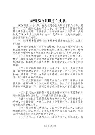2024年城管局公共服务白皮书