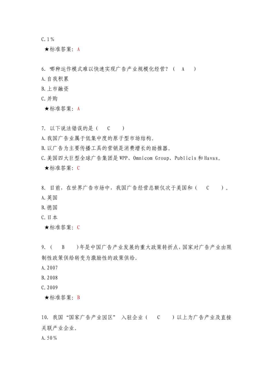 国家工商总局广告监管专题网络培训班试题及答案(完整)_第2页