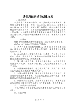 2024年城管局健康城市创建方案