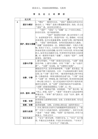 国家公务员考试-言语理解-常见近义词辨析大全