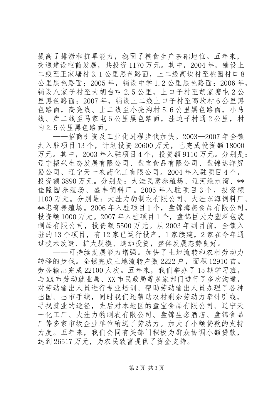 2024年乡镇工作总结及今后五年工作计划_第2页
