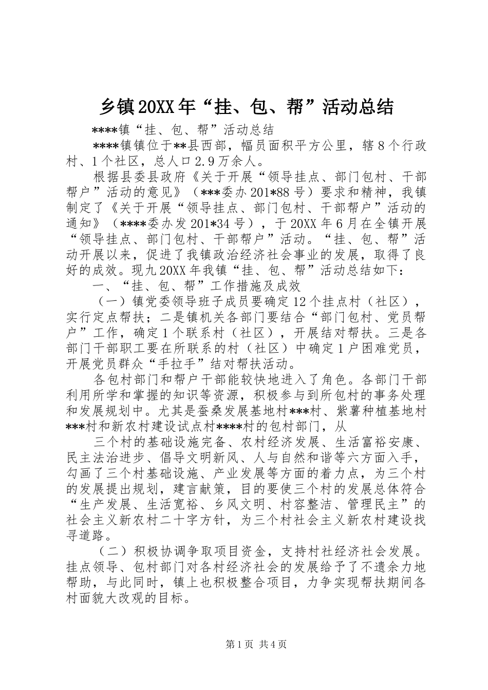 2024年乡镇挂包帮活动总结_第1页
