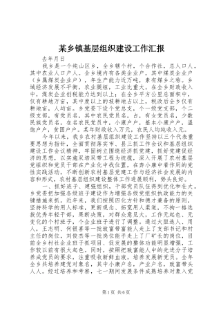 2024年乡镇基层组织建设工作汇报