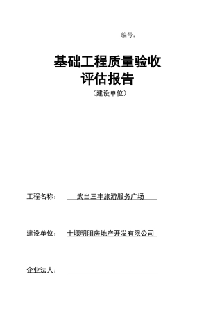 基础工程质量验收评估报告(建设单位)